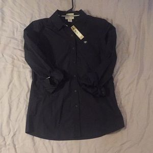 Black button down equestrian riding shirt